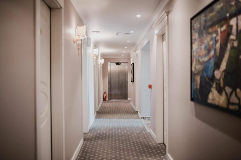 Glimpse of a hallway leading to the bedrooms.